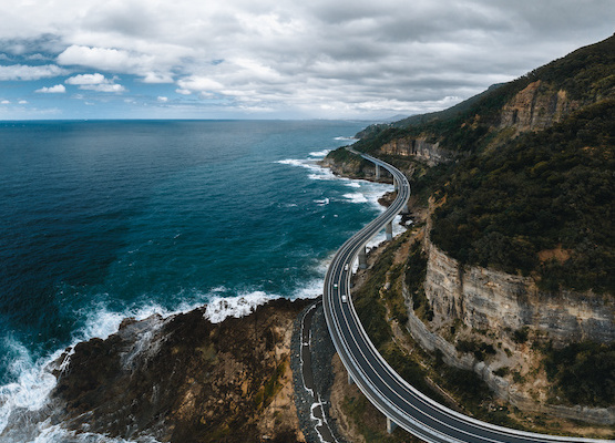 Aerial View of Sea Cliff Bridge, Wollongong, Illawarra, New South Wales